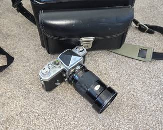Nikon FE2 with Nikkor 70-210mm f/4 Lens and Camera Bag