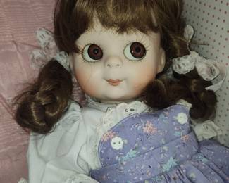 Porcelain Doll in Lavender Dress