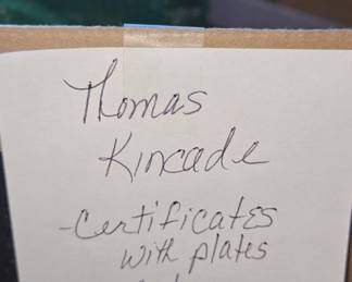 Thomas Kinkade Certificates with Plates and Pictures
