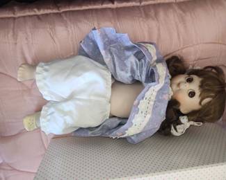 Porcelain Doll in Lavender Dress