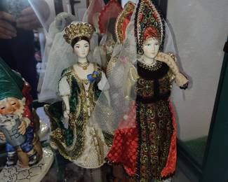 Set of Three Porcelain Russian Dolls