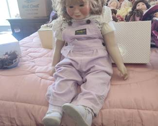 Porcelain Doll in OshKosh B'gosh Overalls