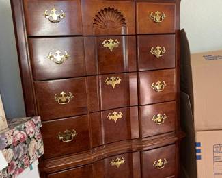 Queen Anne Style Mahogany Highboy Dresser
