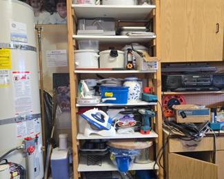 IKEA IVAR Storage System with Assorted Kitchenware and Small Appliances