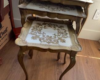 Set of Three Italian Florentine Nesting Tables