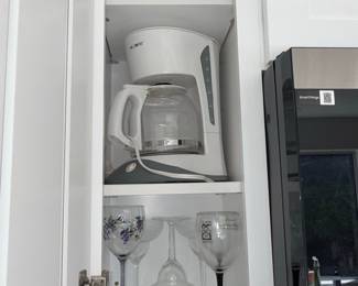 Mr. Coffee 12-Cup Coffee Maker with Glass Carafe and Assorted Wine Glasses