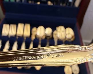 International "San Marcos" 24K Gold Plated Flatware Set