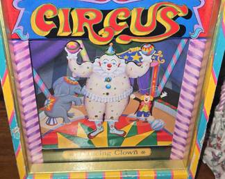 Vintage "Dancing Clown" Circus Music Box with Drawer