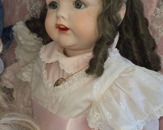 Porcelain Doll with Victorian-style Dress