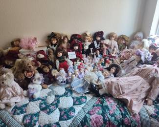 Collection of Porcelain and Bisque Dolls