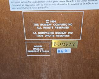 Bombay Company "060" Corner Curio Cabinet