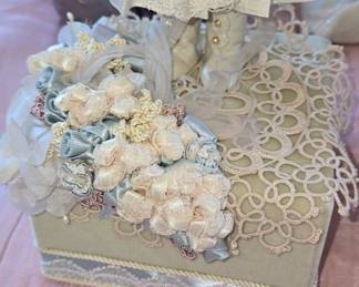 Victorian-style Porcelain Doll with Violin and Music Box Base