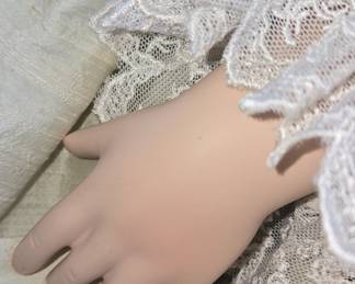 Porcelain Doll with Red Hair and Blue Dress