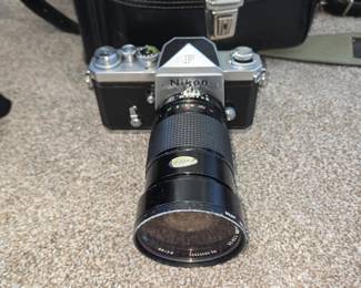 Nikon FE2 with Nikkor 70-210mm f/4 Lens and Camera Bag
