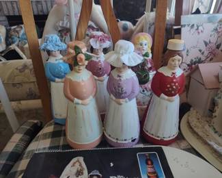 Set of 6 Vintage Ceramic "Little Lady" Figurines (Kerr Molds)