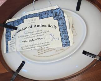 The Light of Peace" "The Light of Peace" Thomas Kinkade Collector Plate