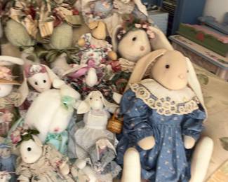 Collection of Vintage Collectible Stuffed Bunnies
