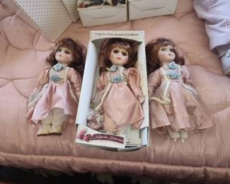 Madame Alexander "Genuine Fine Bisque Porcelain" Doll Set