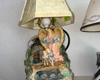 Joseph's Studio Angel with Children and Water Feature Lamp