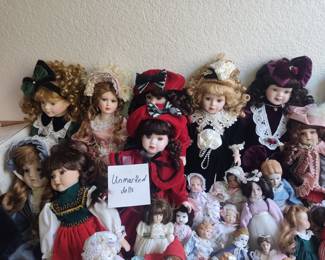 Collection of Porcelain and Bisque Dolls