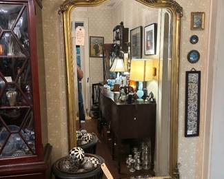 Louis XVI Style Gilded Gesso Mirror (67" x 35") 