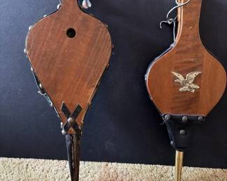 180 pairofvintagewoodleatherfireplaceb