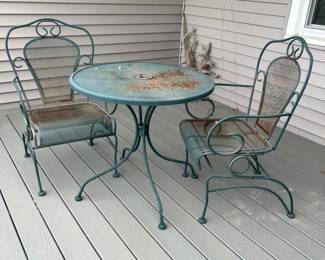 016 vintagewroughtironpatiobistroset
