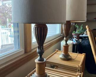 201 vintagemidcenturywoodandbrasstable