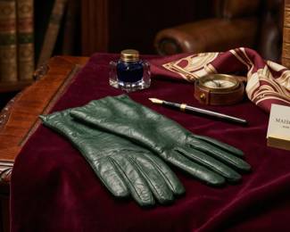 Hunter Green Leather Driving Gloves