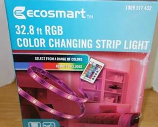 EcoSmart 32.8 Ft. Indoor RGB LED Color Changing Strip Tape Light with Remote
