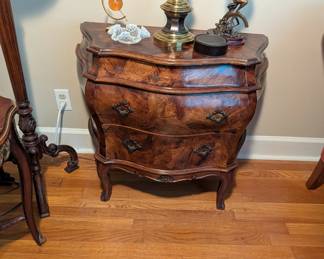 Italian Burl Wood Bombe Chest