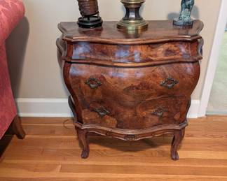 Italian Burl Wood Bombe Chest