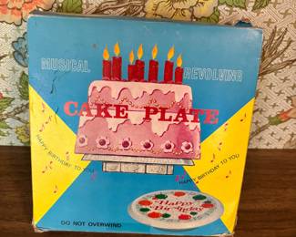 Vintage Music Revolving Cake Plate 