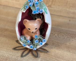 Vintage Teddy Bear Egg
