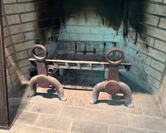 Antique Iron Andirons
