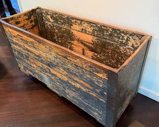 Primitive Wood Box on Wheels