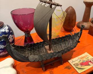 Antique Viking Model Ship