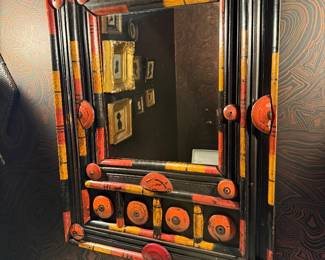 Folk Art Faux Bamboo Mirror