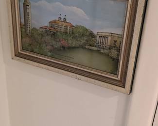 Reverse glass painting Kentucky University 