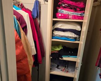 Vintage Single Door Metal Storage Cabinet; Assorted Women's Clothing
