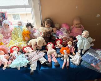 Large Collection of Dolls, Cloth, Bisque, Plastic and more!