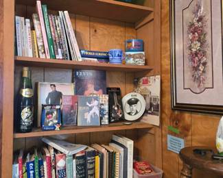 Loads of Books (i.e., vintage cookbooks); Elvis Presley Collectibles; Glassware and more