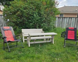 NEW Picnic Bench & Table Set; Rocking Chairs