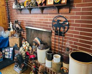 Native American Collectibles; Indian Chief Busts; Crocks; Jugs and much more