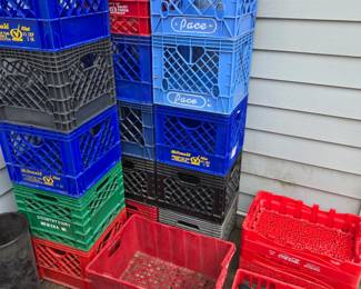 Plastic Crates & Solar Lights