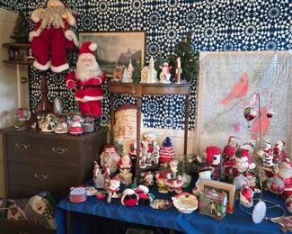 Loads of Christmas & Holiday Decor; Ceramic Trees; Demilune Table; 4 Drawer Dresser and more!
