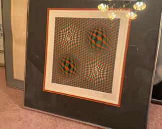 Victor Vasarely-signed Op Art print