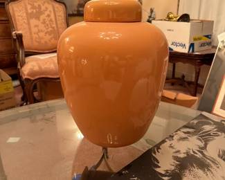 Peach/orange ginger jar urn