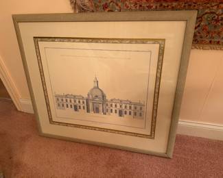 Framed French architectural print