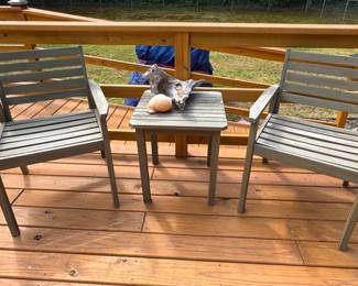 Outdoor wooden table and chair set